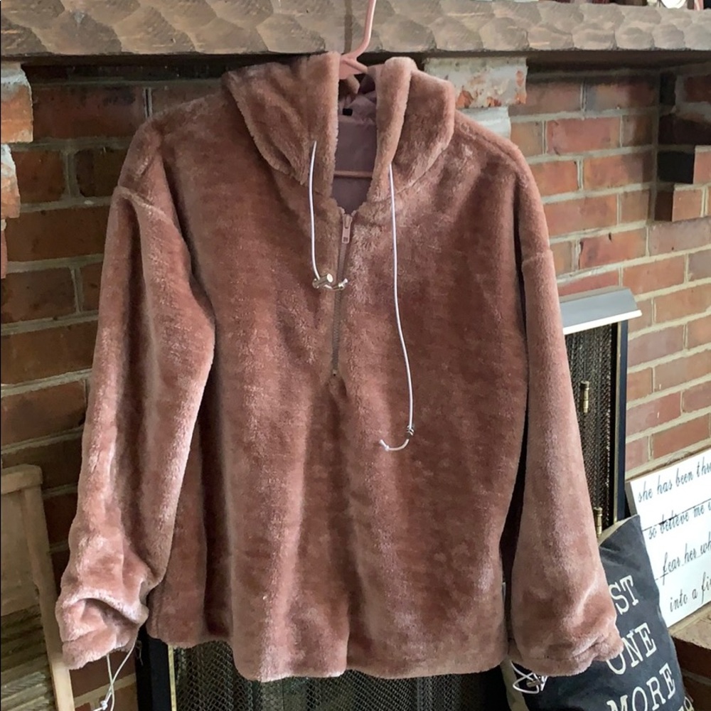 Pink Fleece Pullover Jacket